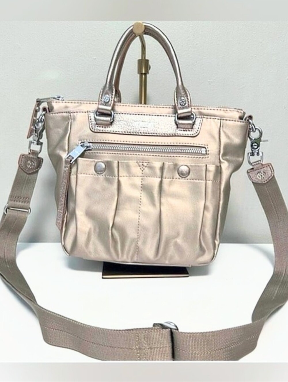 Nwot MZ Wallace Mayfair Bedford  Mini  Crosby In Champagne And Gold